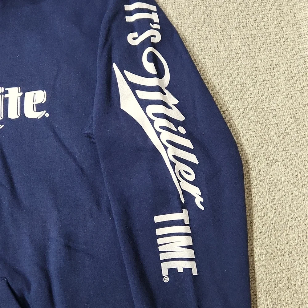 Miller Lite Zip-Up Hooded Hanes Comfort Blend Sweatshirt - Size Medium - Picture 3 of 7